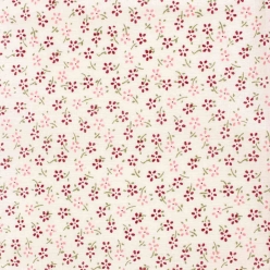 Coupon de tissu en coton Fleurs bordeaux rose 55 cm