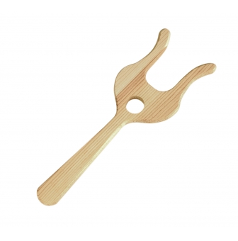 fourche en bois a deux dents pour tressage et tissage