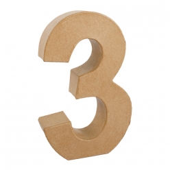 chiffres en papier mache recycle 15 cm chiffre 3