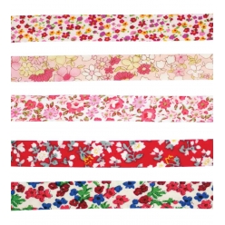 biais coton 1 cm x 1 m fleurs liberty 5 pieces