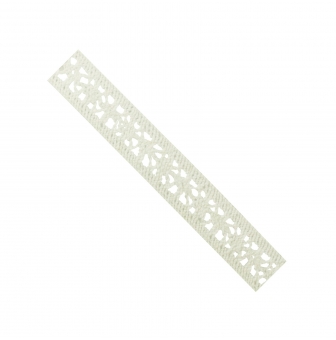 ruban dentelle en coton blanc fleur 18 cm x 2 m