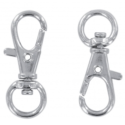 mousqueton porte cles 32 cm argente 4 pieces