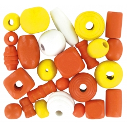 perles en bois 05 a 2 cm assortiment orange 110 pieces