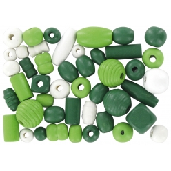Perles en bois 0,5 à 2 cm Assortiment 110 pièces