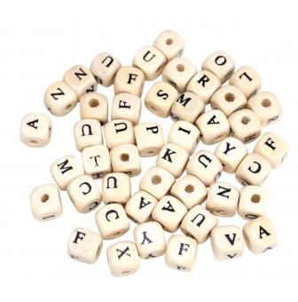 perles de en bois alphabet lettres 1 cm 70 pieces