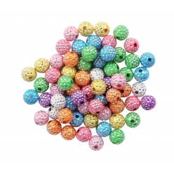 Perles acryliques strass rondes 1 cm 64 pièces
