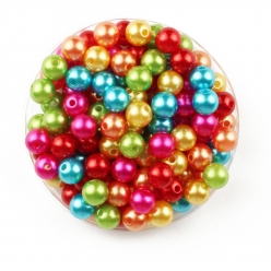 perles nacrees rondes multicolores 08 cm 130 pieces