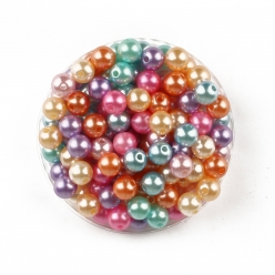 Perles acryliques nacrées rondes pastel 0,8 cm 130 pièces