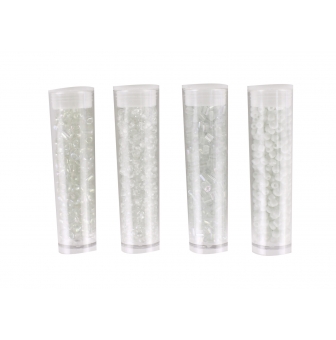 perle rocaille tubes 8 g blanc cristal 4 pieces