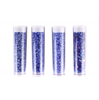 perle rocaille tubes 8 g bleu fonce 4 pieces