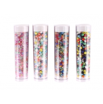 perle rocaille tubes 8 g multicolore 4 pieces
