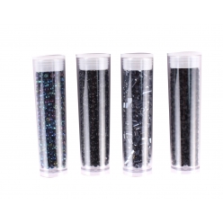 perle rocaille tubes 8 g noir 4 pieces