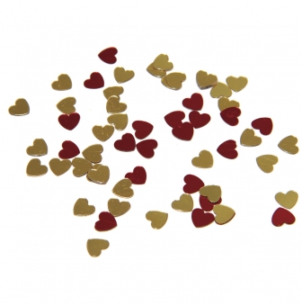 paillettes coeur rouge or 5 mm 20g