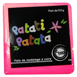 pate polymere a modeler patati patata rose fluo 50 g