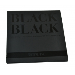 papier fabriano noir bloc 20x20 300g 20 feuil ultranoir