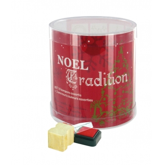 tampons x 10 pcs et 3 encreurs noel tradition