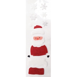Père Noël gelly vitrostatique 14 formes, planche 49,5 x 13cm