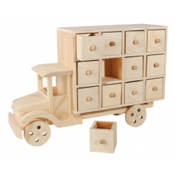 calendrier de l avent camion bois 24 cases 285 x 19 x 95cm