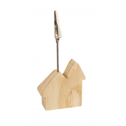 Marque place bois maison avec pince 11 x 5,2 x 2 cm