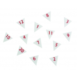 mini fanion numerote feutrine adhesive rouge blanc 2cm x 48 pcs