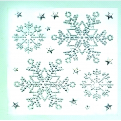 Sticker strass flocon, étoile cristal 1 à 8,5 cm x 17 pcs