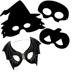 Masques à gratter halloween noir 16 à 20 cm x 4 pcs