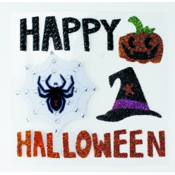 stickers halloween pailletes couleur assorties 3 a 6 cm x 5 pcs