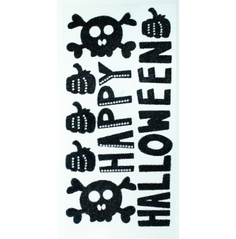stickers halloween pailletes noir 25 a 6 cm x 8 pcs