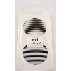 masking tape mt casa seal sticker rond en washi lignes noir  border black