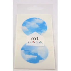 masking tape mt casa seal sticker rond en washi ciel  blue sky