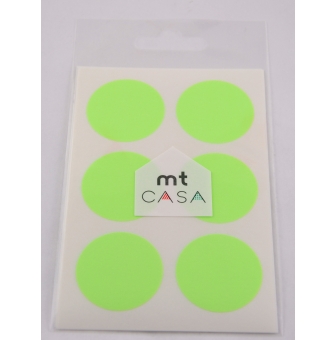 masking tape mt casa seal sticker rond 3 en washi shocking green