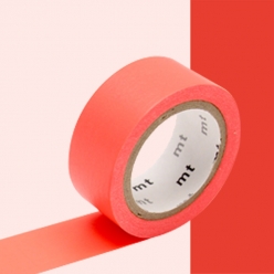 Masking Tape MT 15 mm EXTRA - FLUO luminescent rouge - red