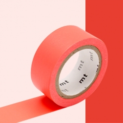 masking tape mt 15 mm extra  fluo luminescent rouge  red