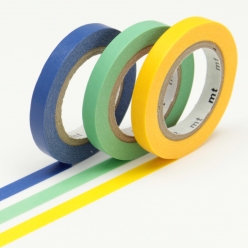 masking tape mt 6 mm slim set de 3  unis g jaune bleu vert