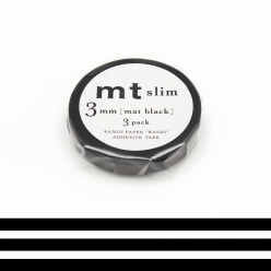 masking tape mt 3 mm slim set de 3 uni noir  matte black