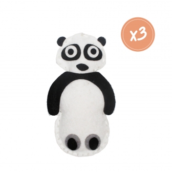 kit panda booly en feutrine x3