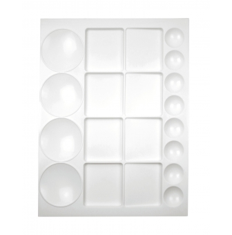 palette plastique rectangulaire 20 cases 33 x 25 cm