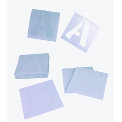 pochoir adhesif repositionnable alphabet chiffres symboles x 40 pcs
