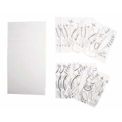 cartes a colorier et enveloppe hibou 135 x 135 cm x 6 pcs