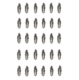 mini transfert textile paillete plume noir 1cm x 30 pcs