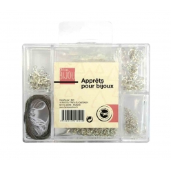 accessoires pour creations de bijoux argent pack 400 pcs valisette