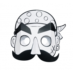 masque 3d carte forte pirate a colorier et a monter