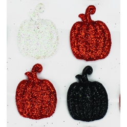 sticker citrouille acryl glitter noir blanc orange 25 cm x 16 pcs