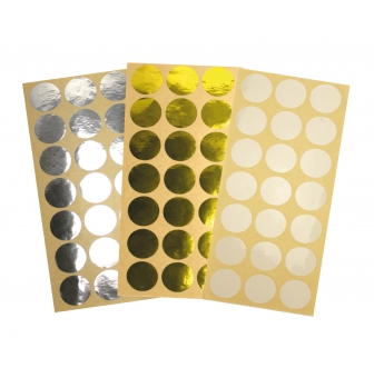 pastilles adhesives transparentes dore et argente 25cm x 210 pcs