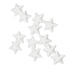 Étoile polystyrène blanc pailleté 2 x 2 cm x 48 pcs