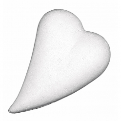 coeur en polystyrene 20 cm en forme de goutte plat