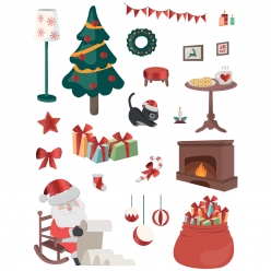 gommettes stickers noel en pailettes 240 pieces