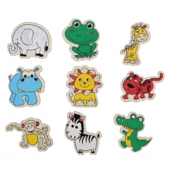 aimant pour enfant en bois a colorier animaux 9 pieces