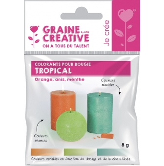 colorants solides pour bougie 3 couleurs tropical