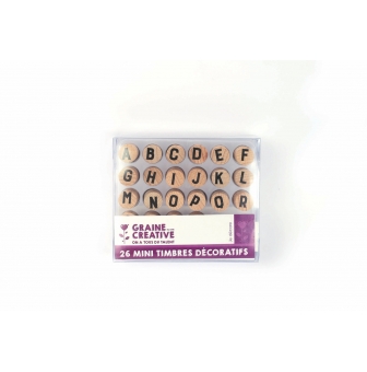 tampon en bois alphabet 26 pieces